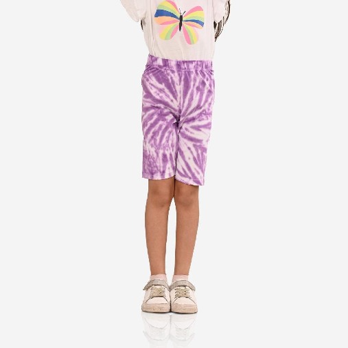 Girl Biker Purple Regular Long Shorts